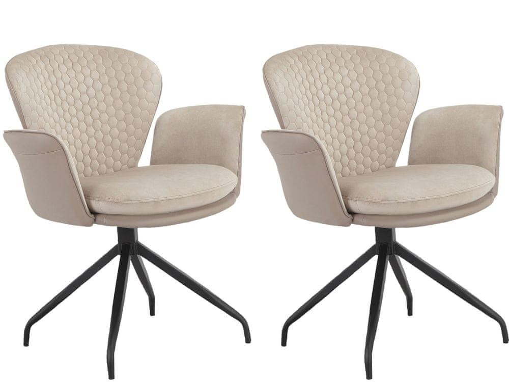 Danish Style Jedálenská stolička Lucia (SET 2 ks), syntetická koža, taupe